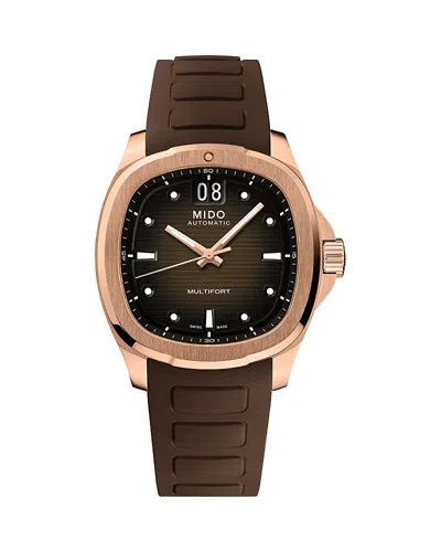 Mido Multifort Tv Big Date Watch, 40mm In Brown