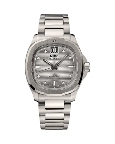 Mido Multifort Tv Big Date Watch, 40mm In Silver