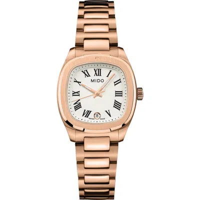 Mido Multifort Tv Bracelet Watch, 27.6mm X 28mm In Gold