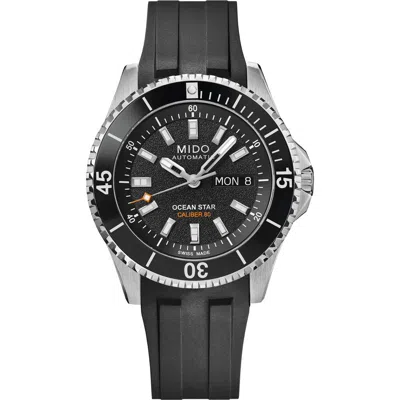 Mido Ocean Star 200 Automatic Rubber Strap Watch, 42.5mm In Black