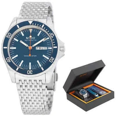 Pre-owned Mido Ocean Star Automatic Blue Dial Men's Watch M0268301104100