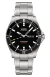 Mido Men's Swiss Automatic Ocean Star Captain V Stainless Steel Bracelet Watch 42.5mm In Silver/black/silver