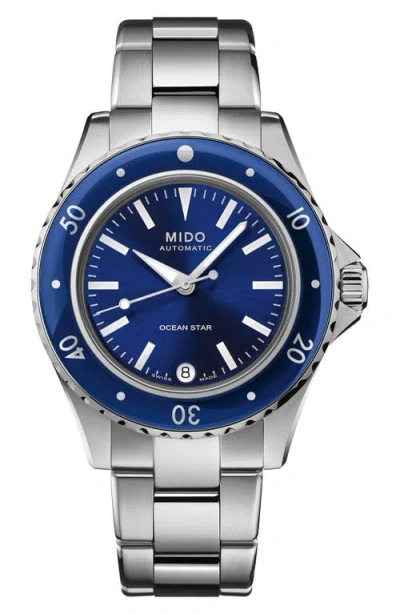 Mido Ocean Star Captain Automatic Bracelet Watch, 36.5mm In Blue