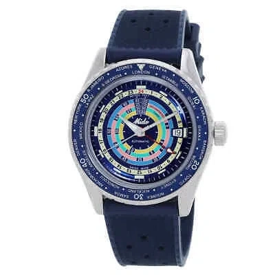 Pre-owned Mido Ocean Star Decompression Worldtimer Automatic Blue Dial Men's Watch