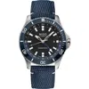 Mido Ocean Star Gmt Automatic Canvas Strap Watch, 44mm In Blue/silver