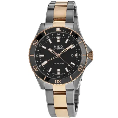 Mido Ocean Star Gmt Black Dial Two-tone Steel Men's Watch M026.629.22.051.00 In Gray
