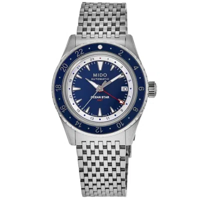 Mido Ocean Star Gmt Special Edition Automatic Blue Dial Stainless Steel Men's Watch M026.829.18.041.00 In Metallic