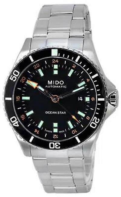 Pre-owned Mido Ocean Star Swiss Made Gmt Black Dial Diver M0266291105101 200m Mens Watch
