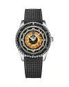 Mido Unisex Swiss Automatic Ocean Star Decompression Worldtimer Black Rubber Strap Watch 41mm In Black