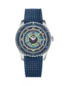 Mido Unisex Swiss Automatic Ocean Star Decompression Worldtimer Blue Rubber Strap Watch 41mm In Blue