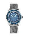 Mido Unisex Swiss Automatic Ocean Star Tribute Stainless Steel Mesh Bracelet Watch 41mm In Blue/silver