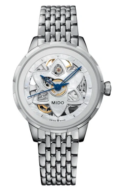 Mido Rainflower Blossom Skeleton Automatic Bracelet Watch, 34mm
