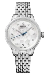 Mido Rainflower Diamond Automatic Bracelet Watch, 34mm In Metallic