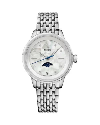 Mido Rainflower Moonphase Watch, 31mm In Yellow
