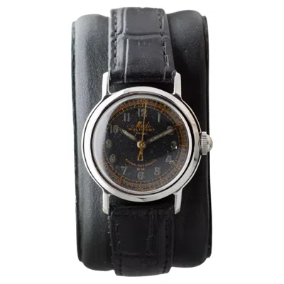 Pre-owned Mido Steel Multifort Extra Watch With Exceptional Patina Dial Circa 1940's In Multiple