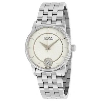 Pre-owned Mido Women's Baroncelli Ii Watch Diamond Stainless Steel Bracelet M0072076103600