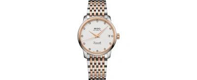 Mido Women's Swiss Automatic Baroncelli Iii Heritage Diamond (1/10 Ct. T.w.) Two Tone Stainless Steel Bra In Gold