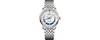 Mido Women's Swiss Automatic Baroncelli Smiling Moon Stainless Steel Bracelet Watch 33mm In White