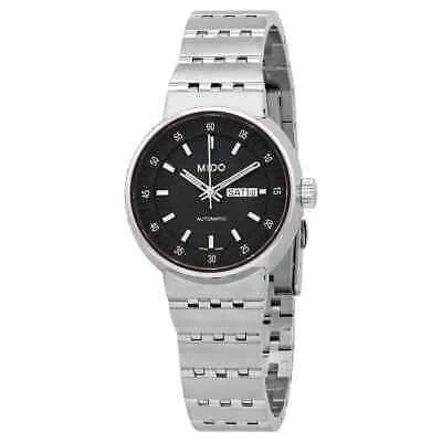Pre-owned Mido X Automatic Black Dial Stainless Steel Ladies Watch M733041812