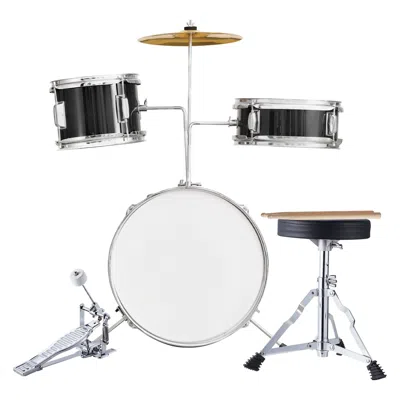 Midore Kids Drum Set, 3-piece, 14 In Beginner Drum Set With Adjustable Throne Cymbal Pedal Two Pairs Of Dru