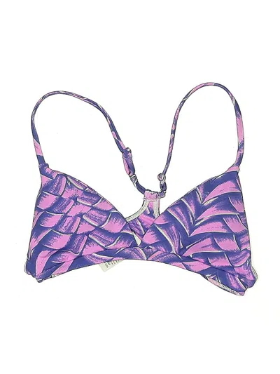 Pre-owned Midori Swimsuit Top Purple Print Pattern Swimwear