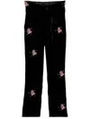 Midorikawa Embroidered Floral Trouser In Black