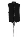 Midorikawa Strapped Waistcoat In Black
