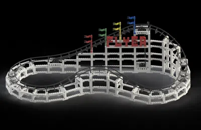 Mieh Kids' Cdx Blocks Brick Construction Flyer Roller Coaster Building Set In Multi