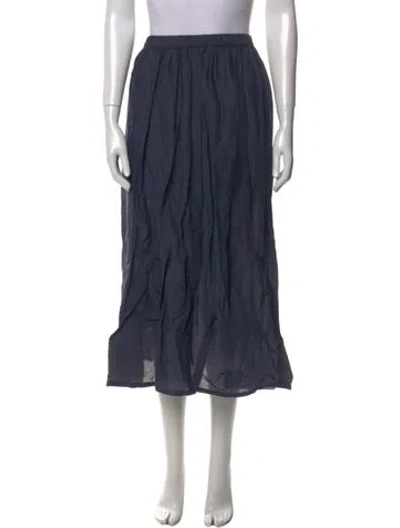 Pre-owned Mieko Mintz Cutout Accent Midi Length Skirt In Blue