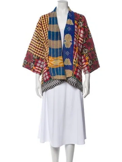 Pre-owned Mieko Mintz Plaid Print Jacket In Multi