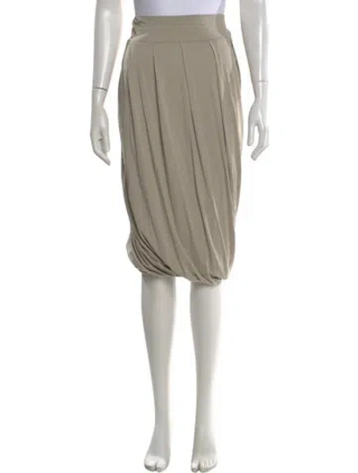 Pre-owned Mieko Mintz Pleated Accents Knee-length Skirt In Neutral