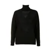 Mier Women's Black Turtleneck Moscow Knitwear In Black