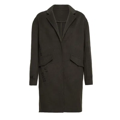 Mier Women's Embroidery Detailed Dark Green Stockholm Coat