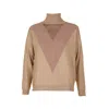 Mier Women's Neutrals Beige Turtleneck Moscow Knitwear In Beige