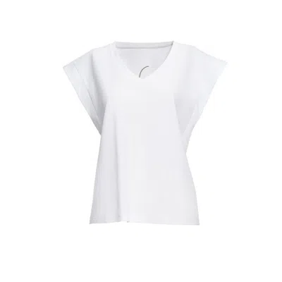 Mier Women's White V Neck Paris T Shirt