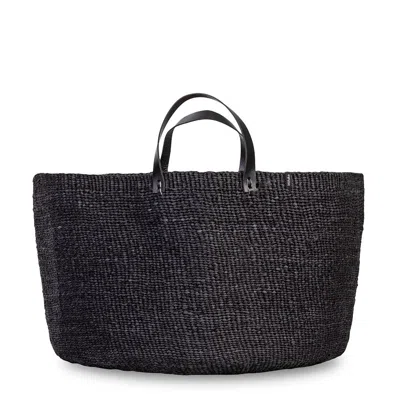 Mifuko Kiondo Floor Basket - Black With Handles Xxl