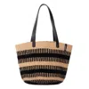 Mifuko Women's Black / Brown Pamba Shopper Basket - Black Rib Weave M In Multi