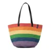 Mifuko Women's Majani Shopper Basket - Rainbow Black Leather M In Black