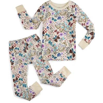 Mightly 100% Organic Cotton Print Long Sleeve Snug Fit Kids Pajamas In Multi