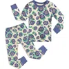 Shop Mightly 100% Organic Cotton Print Long Sleeve Snug Fit Kids Pajamas In Purple Poppy