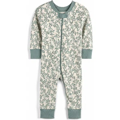 Mightly 100% Organic Cotton Print Snug Fit Baby Pajamas In Gray