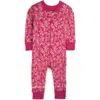 Mightly 100% Organic Cotton Print Snug Fit Baby Pajamas In Begonia