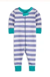 Mightly 100% Organic Cotton Stripe Snug Fit Baby Pajamas In Peri Stripe