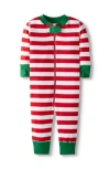 Mightly 100% Organic Cotton Stripe Snug Fit Baby Pajamas In Red Stripe