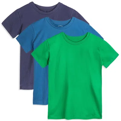 Pre-owned Mightly Kids' Boys Navy Green Blue T-shirt In Multi