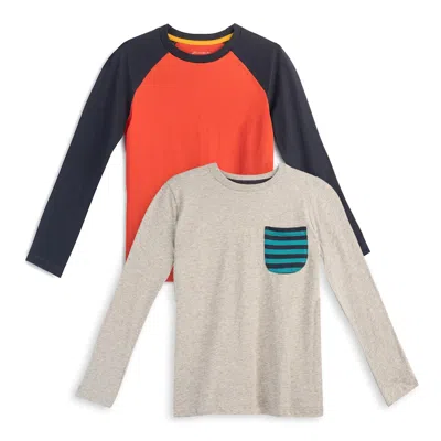 Pre-owned Mightly Kids' Boys Ready Set Go Long Sleeve T-shirt In Beige