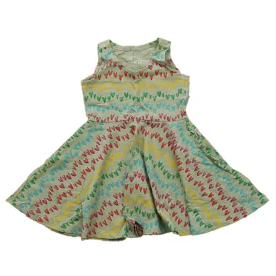 Pre-owned Mightly Kids' Girls Gray Hearts Dress In Grey