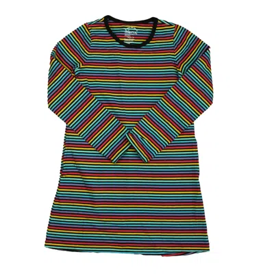 Mightly Kids' Girls Jewel Stripe Dress In Green
