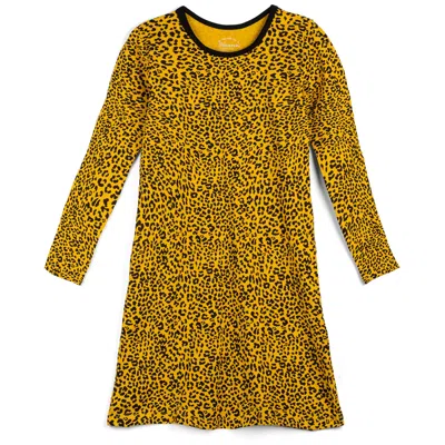 Pre-owned Mightly Kids' Girls Leopard Dress In Multi