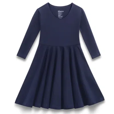 Pre-owned Mightly Kids' Girls Navy Dress In Blue
